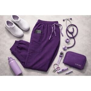Solid Purple Scrub Pants Sz. L